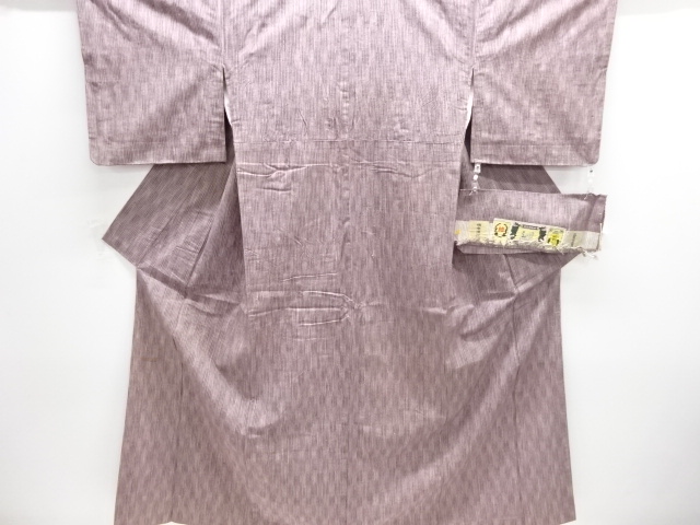 JAPANESE KIMONO / ANTIQUE KIMONO / SILK / TSUMUGI / WOVEN WAVY STRIPE